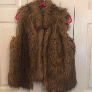 Fur Vest light brown mix
